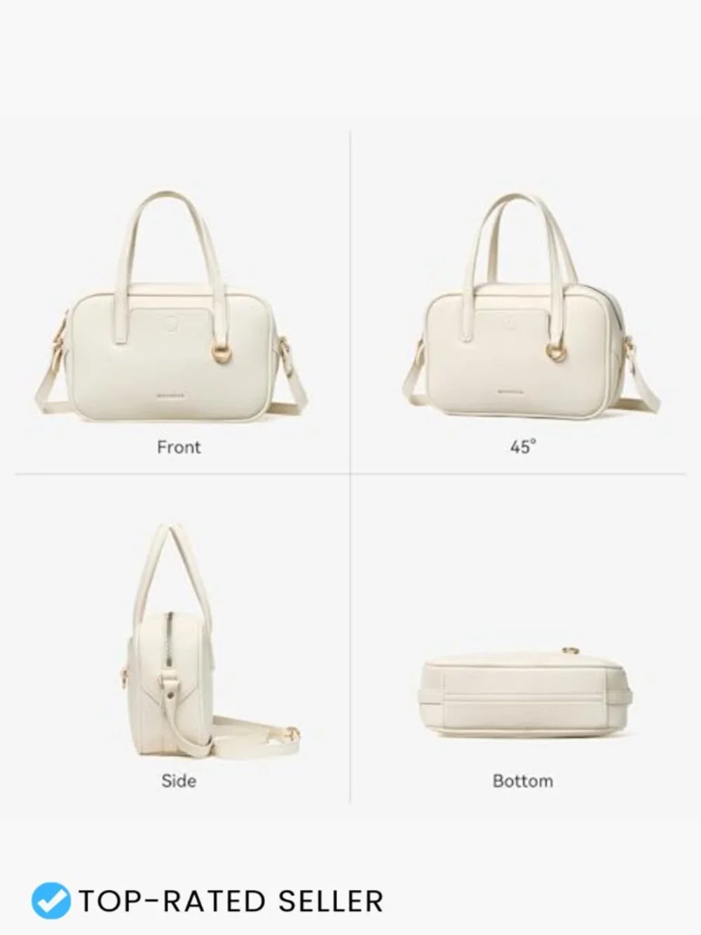 Small Crossbody Bag with Top Handle Adjustable Strap Lightweight Vegan Leather